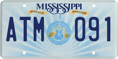 MS license plate ATM091