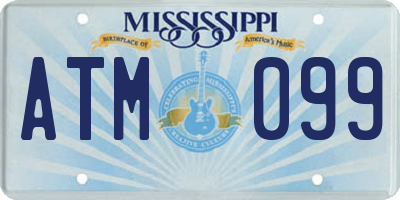 MS license plate ATM099