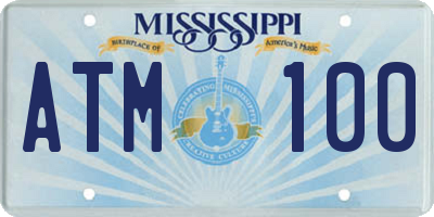 MS license plate ATM100