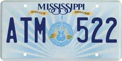 MS license plate ATM522