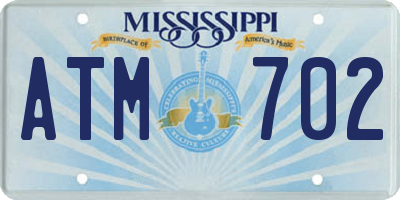 MS license plate ATM702