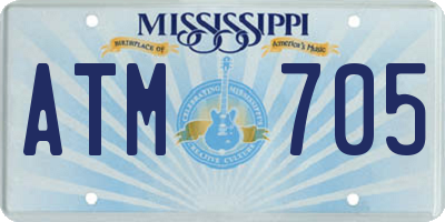MS license plate ATM705