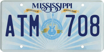 MS license plate ATM708