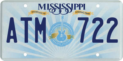 MS license plate ATM722