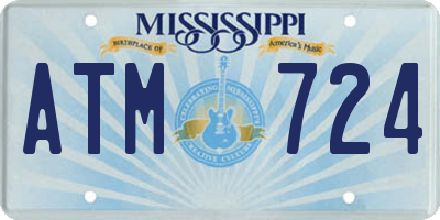 MS license plate ATM724