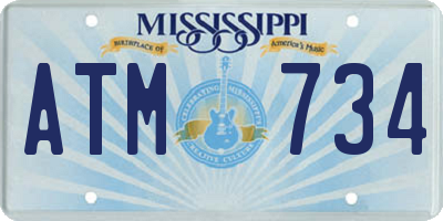 MS license plate ATM734
