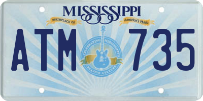 MS license plate ATM735