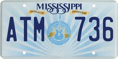MS license plate ATM736