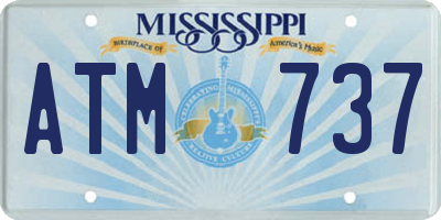 MS license plate ATM737
