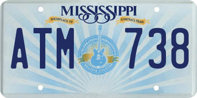MS license plate ATM738
