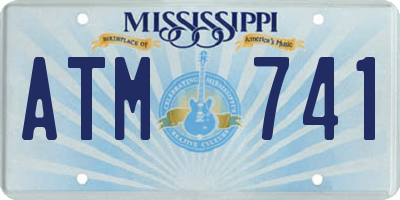 MS license plate ATM741