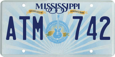MS license plate ATM742