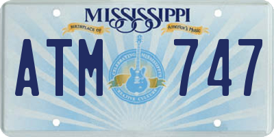 MS license plate ATM747