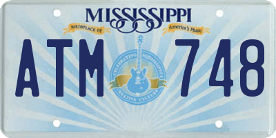 MS license plate ATM748