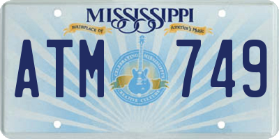 MS license plate ATM749