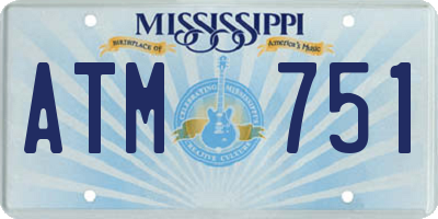 MS license plate ATM751