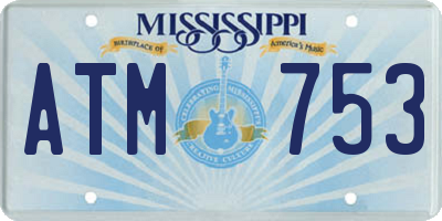 MS license plate ATM753