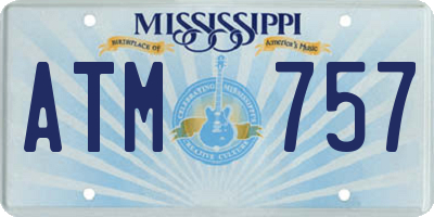 MS license plate ATM757