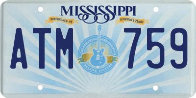 MS license plate ATM759