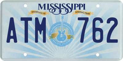 MS license plate ATM762