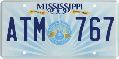 MS license plate ATM767