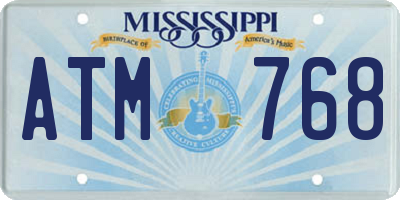 MS license plate ATM768