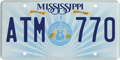 MS license plate ATM770