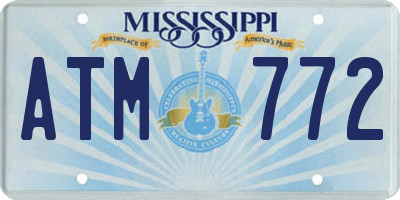 MS license plate ATM772