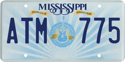 MS license plate ATM775