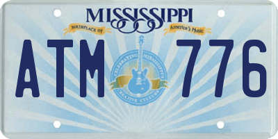 MS license plate ATM776