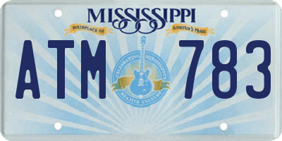 MS license plate ATM783
