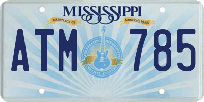MS license plate ATM785