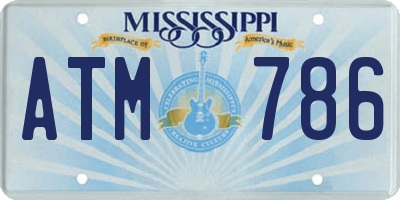 MS license plate ATM786