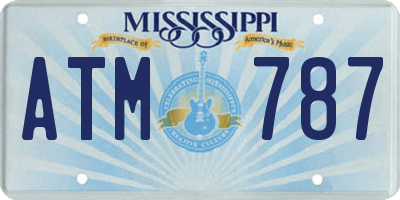 MS license plate ATM787
