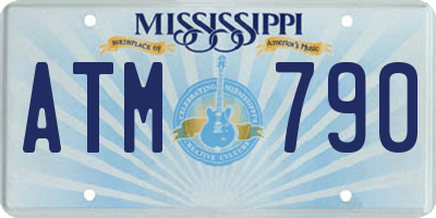 MS license plate ATM790