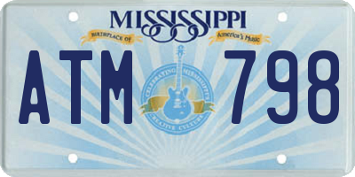 MS license plate ATM798