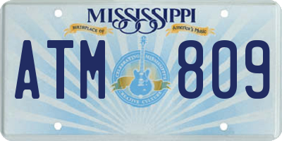 MS license plate ATM809