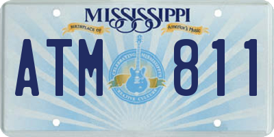 MS license plate ATM811