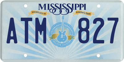 MS license plate ATM827