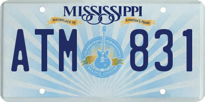 MS license plate ATM831
