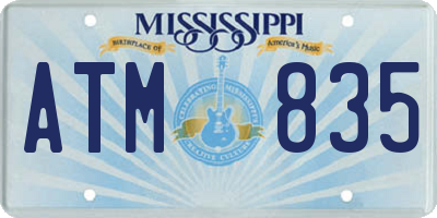 MS license plate ATM835
