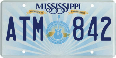 MS license plate ATM842