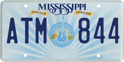 MS license plate ATM844