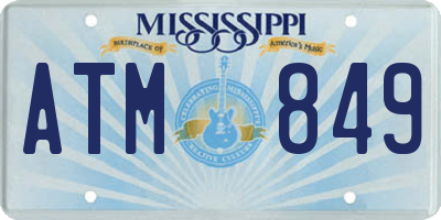 MS license plate ATM849