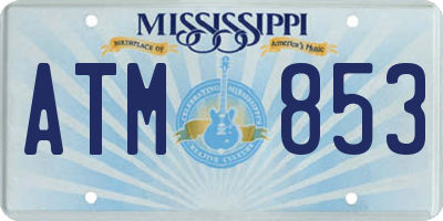 MS license plate ATM853