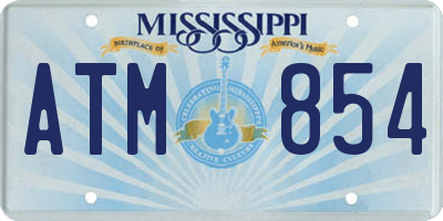 MS license plate ATM854
