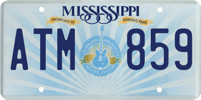 MS license plate ATM859