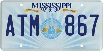 MS license plate ATM867