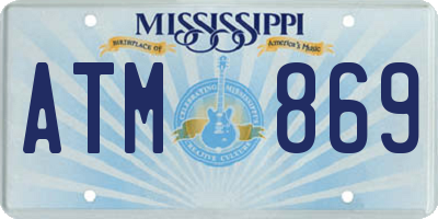 MS license plate ATM869