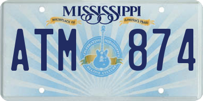 MS license plate ATM874
